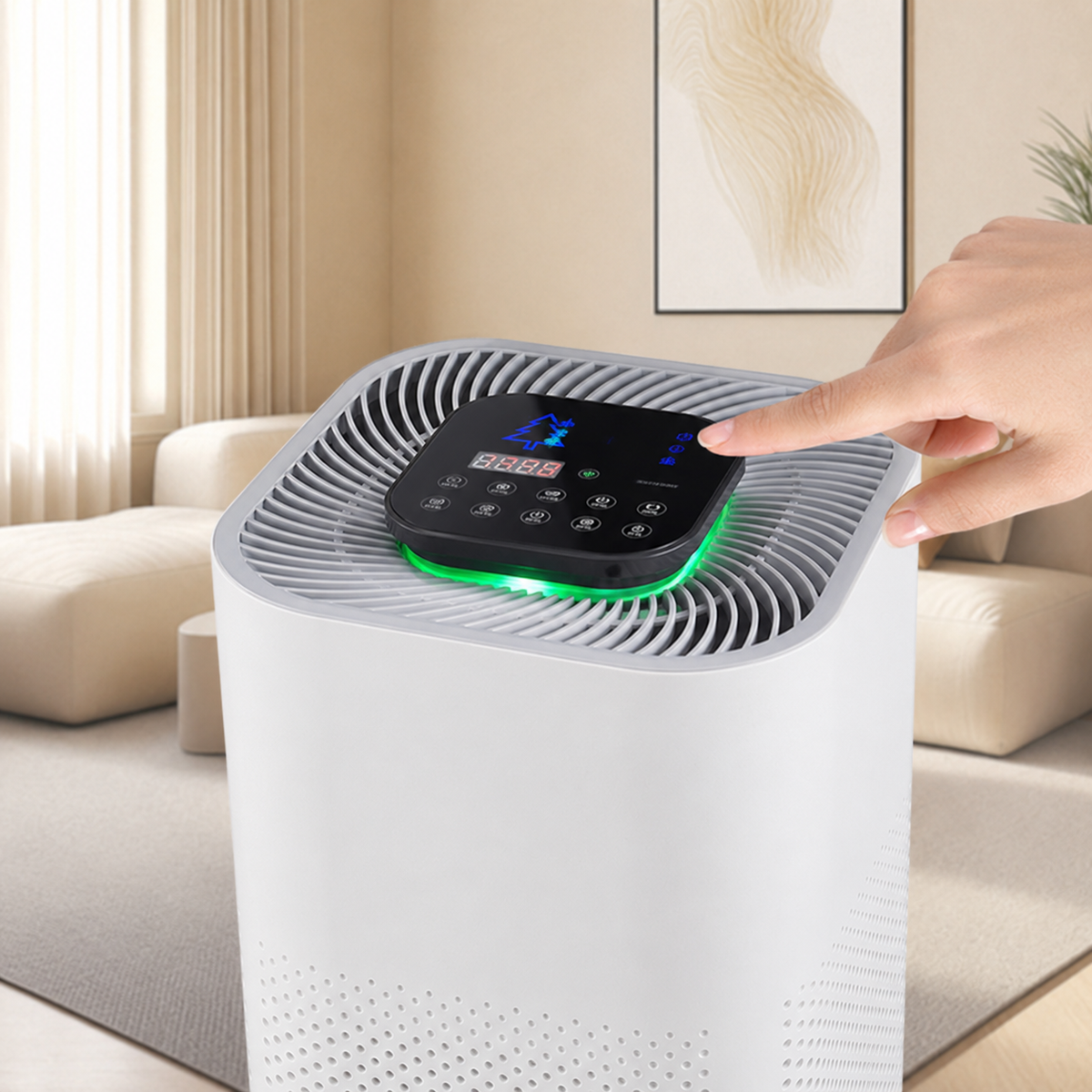 Smart Air Purifier for Medium Rooms - CADR 280, Touch Display