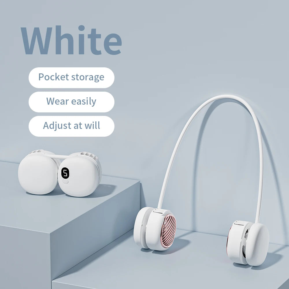 Wearable Bladeless Neck Fan - USB-C Rechargeable, Hands-Free