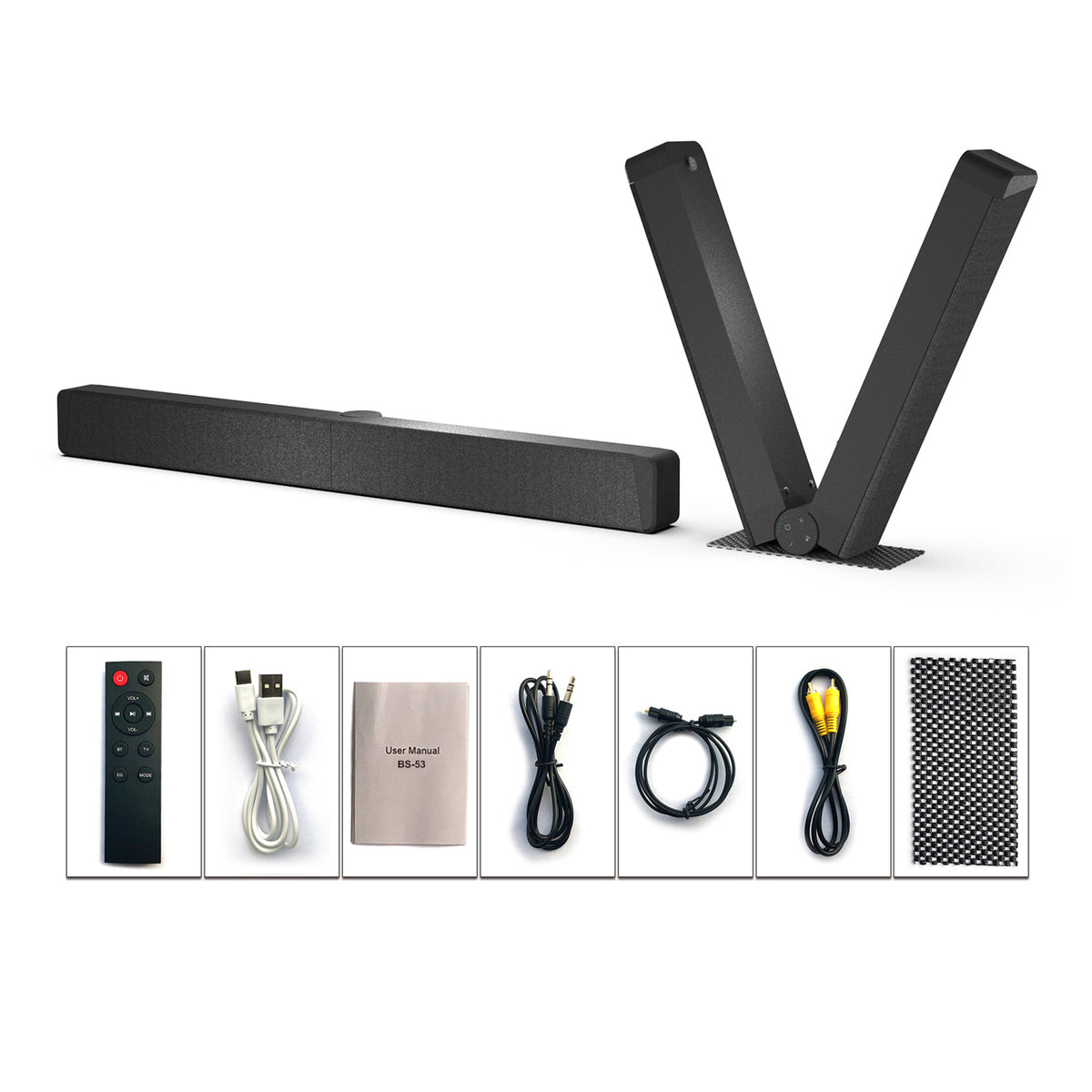 BS53 40W Bluetooth Soundbar - Portable, USB/AUX/RCA