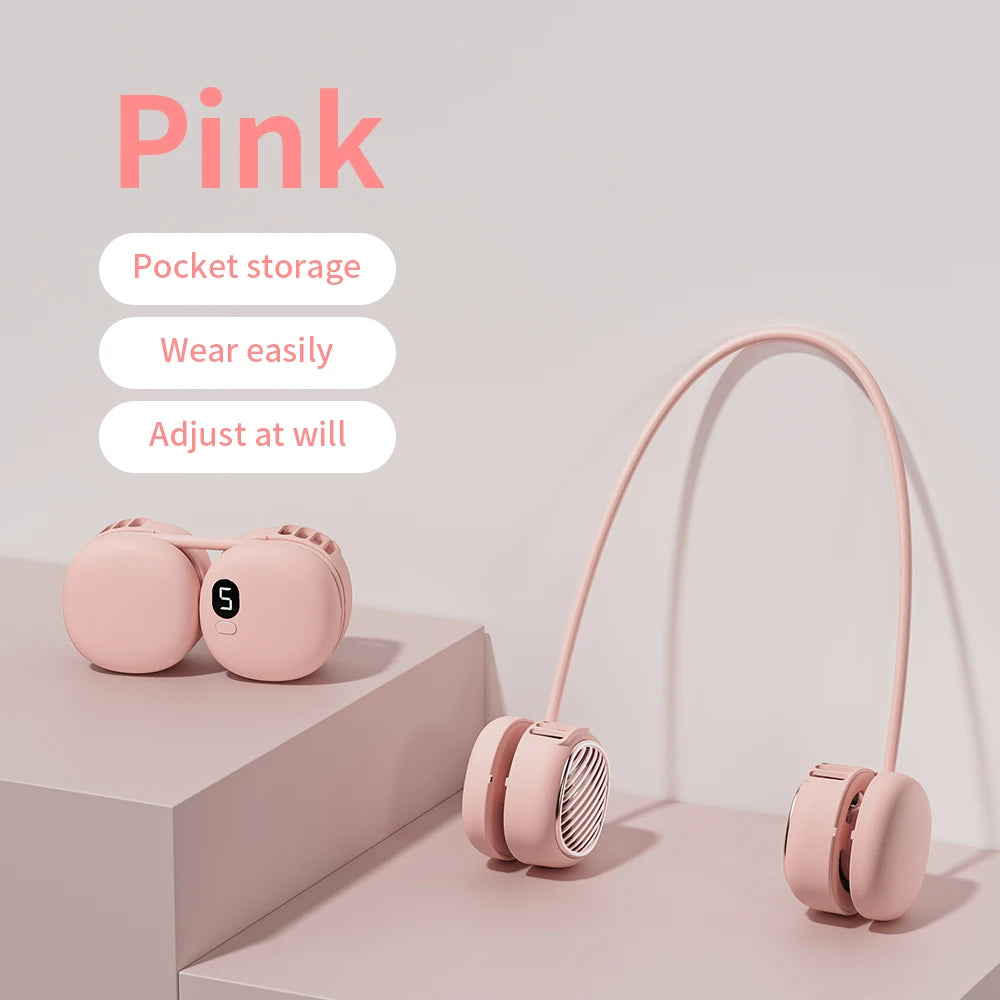 Wearable Bladeless Neck Fan - USB-C Rechargeable, Hands-Free
