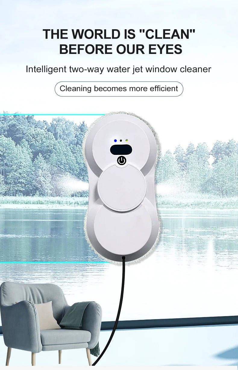 Robot Window Cleaner - Ultrathin Automatic Glass Cleaning with Remote