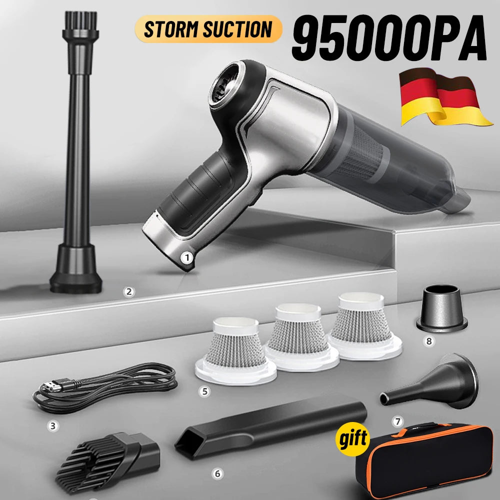 Mini Car Vacuum Cleaner - Cordless 290g, Home & Auto Dual Use