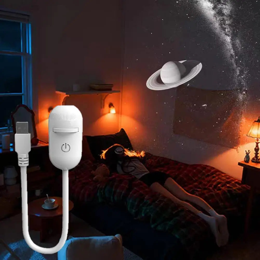 2-in-1 Galaxy Star Projector - 360 Degree Rotation, USB Night Light