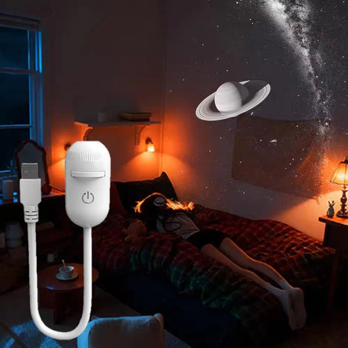 2-in-1 Galaxy Star Projector - 360 Degree Rotation, USB Night Light