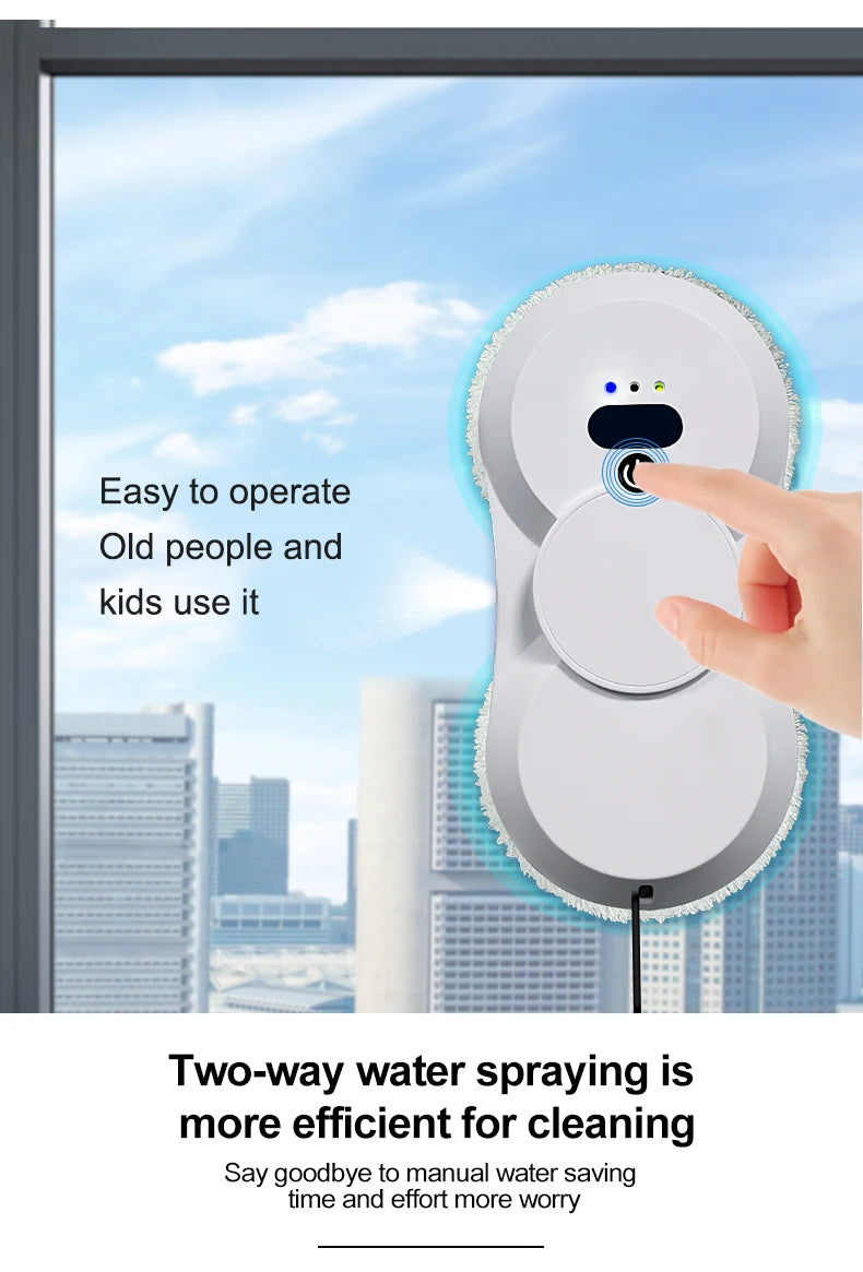 Robot Window Cleaner - Ultrathin Automatic Glass Cleaning with Remote