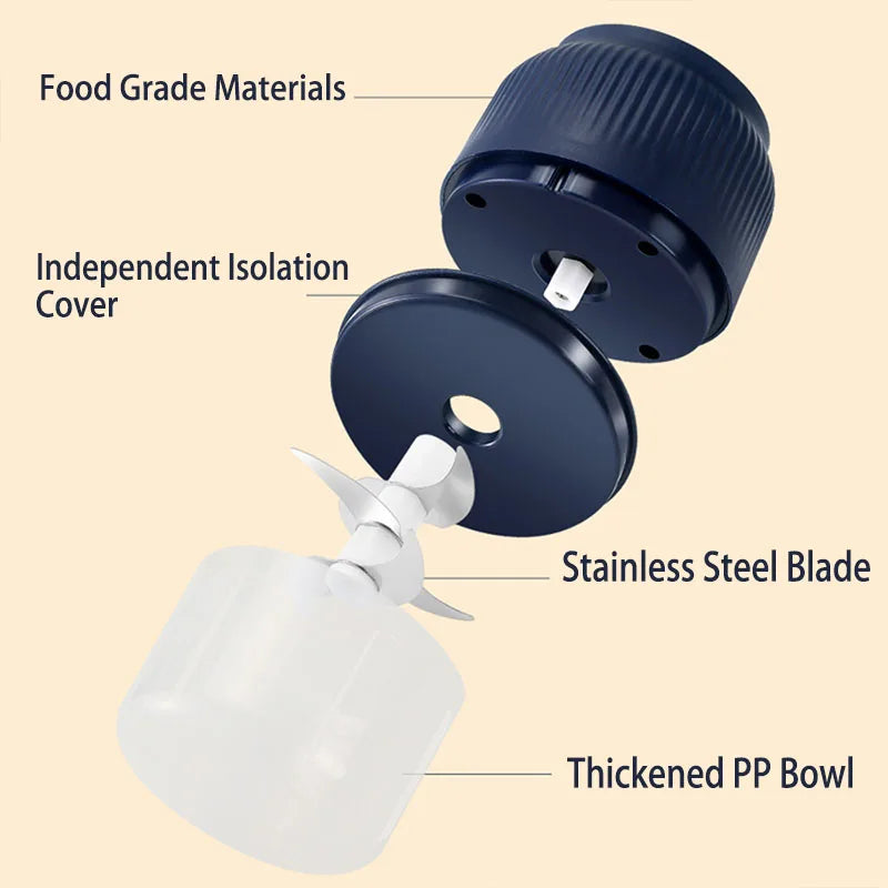 Mini USB Rechargeable Food Chopper - 250ml