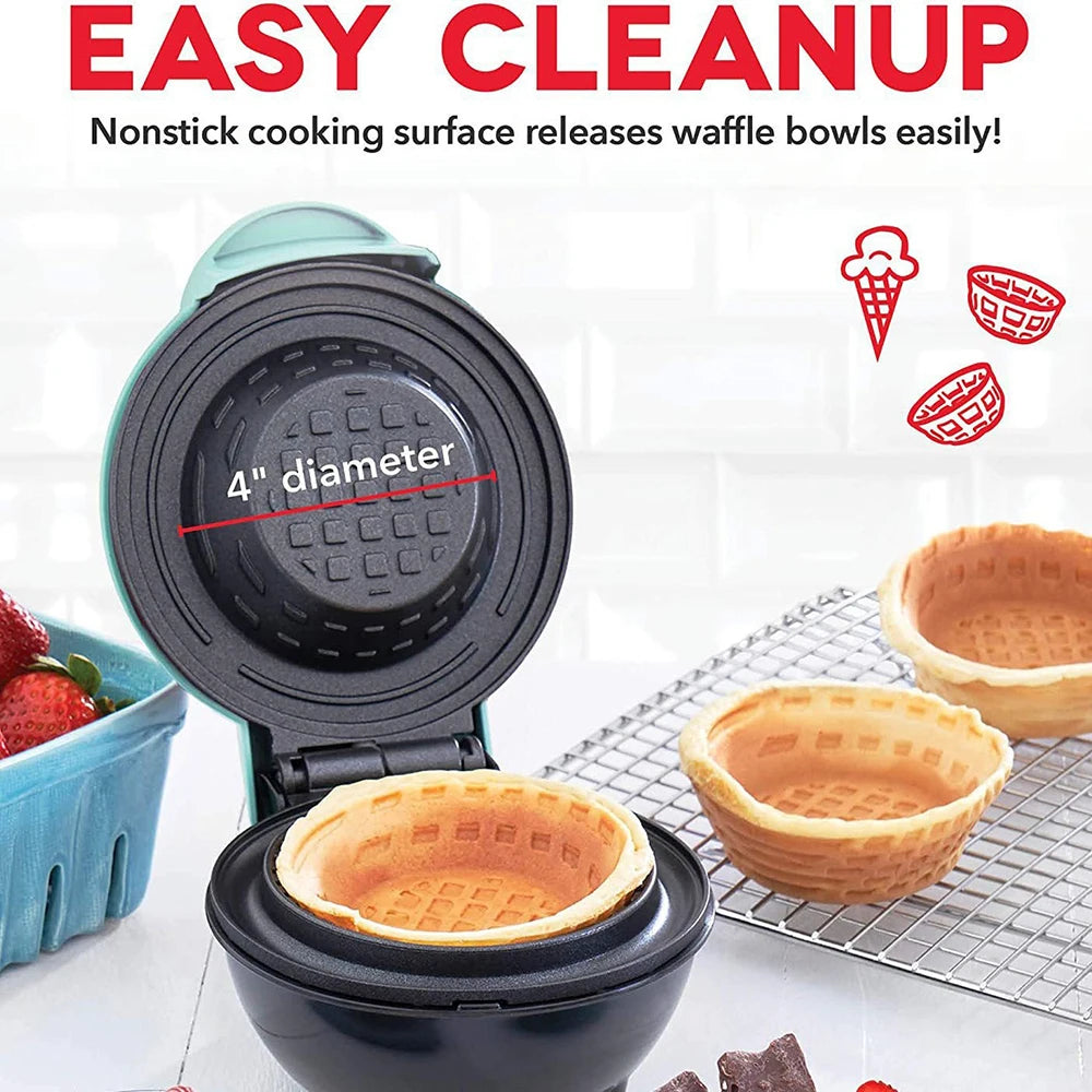 Mini Waffle Bowl Maker - 110V/220V with US Plug Option