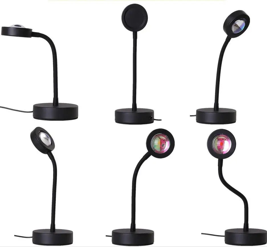 16-Color LED Sunset Projection Lamp - USB Mood Light