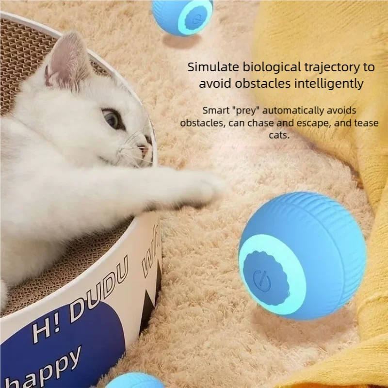 Automatic Rolling-Ball Cat Toy - Interactive, USB Rechargeable