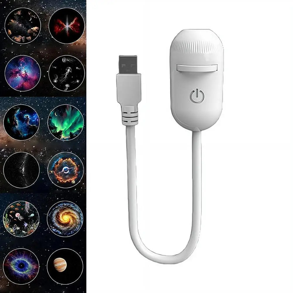 2-in-1 Galaxy Star Projector - 360 Degree Rotation, USB Night Light