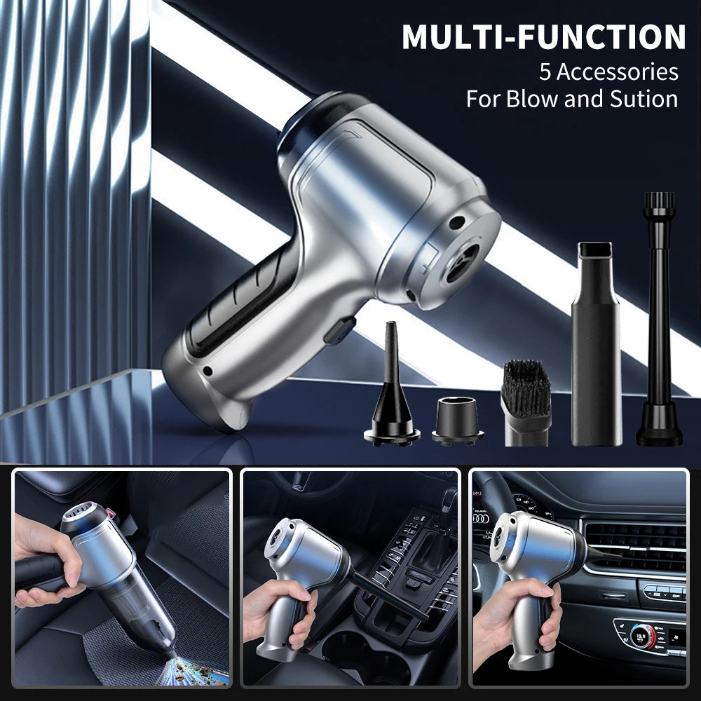 Mini Car Vacuum Cleaner - Cordless 290g, Home & Auto Dual Use