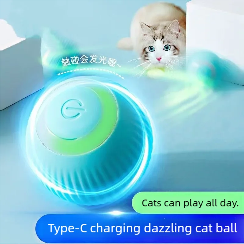 Automatic Rolling-Ball Cat Toy - Interactive, USB Rechargeable
