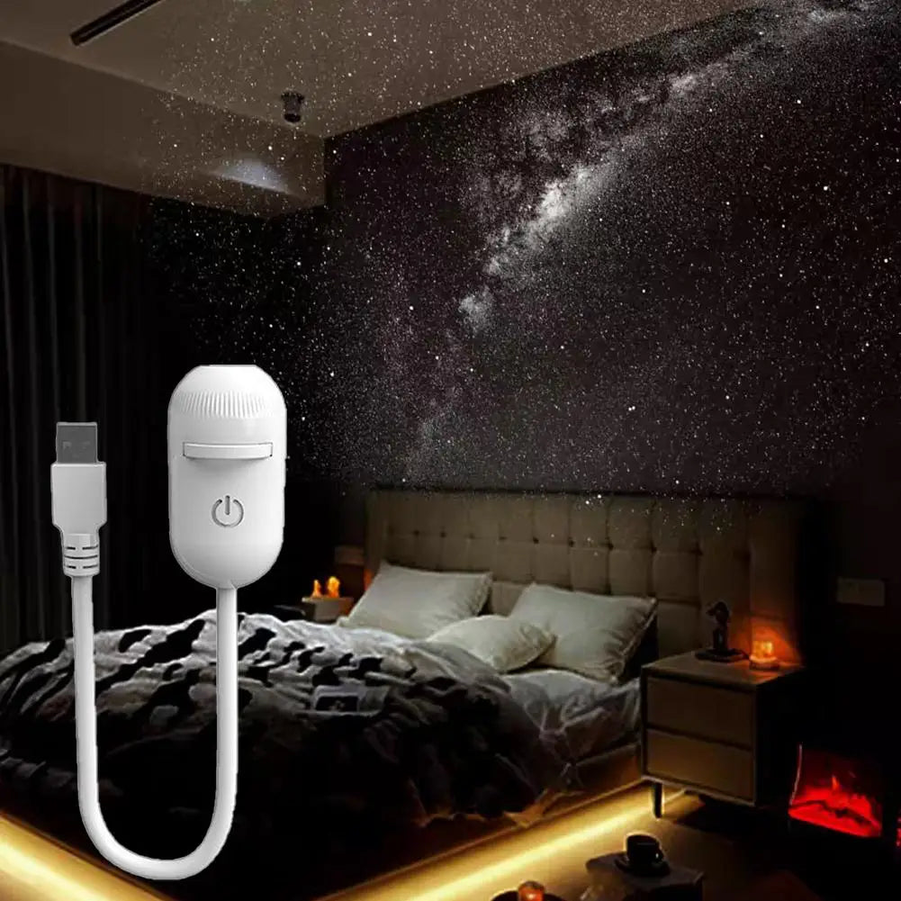 2-in-1 Galaxy Star Projector - 360 Degree Rotation, USB Night Light
