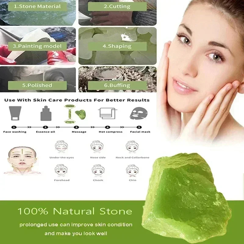 Natural Jade Roller & Gua Sha Facial Set
