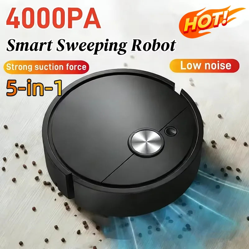 Mini Robot Vacuum - 5-in-1 Sweep & Mop, USB Rechargeable