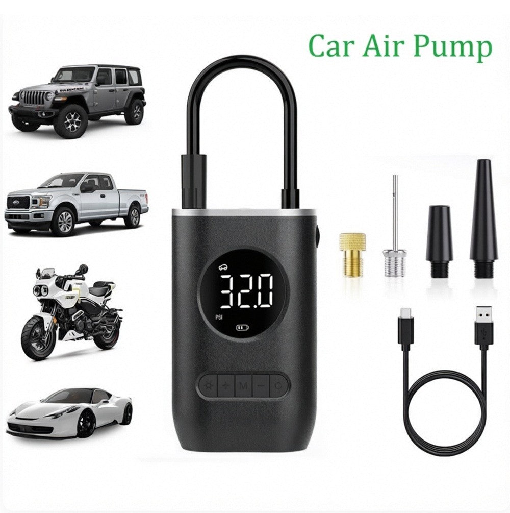 Cordless Tire Inflator 150PSI - Portable Rechargeable Air Compressor with Display